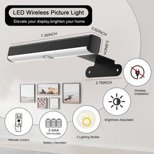 Juego de 2 Lámparas LED Inalámbricas Regulables para Cuadros, con Batería, Magnéticas, con Temporizador, para Pared, 3 Niveles de Iluminación, para Exhibición de Arte, Sala de Estar - Product Image 4