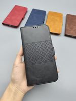 Étui de téléphone en cuir magnétique à rabat gaufré pour iPhone 16 Pro Max Plus 17 Air 15 17e 18 A53 avec porte-cartes et fonction portefeuille