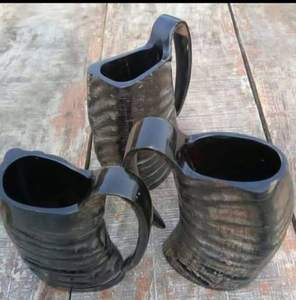 Meilleure chope à bière Viking en céramique naturelle de boeuf et buffle faite à la main Cadeaux d'affaires de conception personnalisée d'Inde - Product Image 4