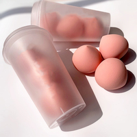 Échantillon gratuit pêche outils de maquillage poudre maquillage beauté konjac éponge de maquillage éponge cosmétique ensemble avec boîte en Pvc 3 pièces