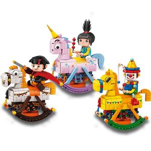 Chevalier Clown Angel Girl com Rocking Horse Building Block Party Series Ornamentos pequenos - Product Image 1