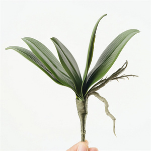 Hot Sale PU Real Touch Grüne Pflanzen Künstliche Schmetterlings orchideen blätter für Orchideen blumen arrangements - Product Image 4