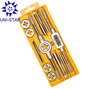 Bộ dụng cụ taro và khuôn taro bằng thép hợp kim chất lượng cao 12 món với cờ lê chỉnh được, hệ mét M6-M12 - Product Image 1