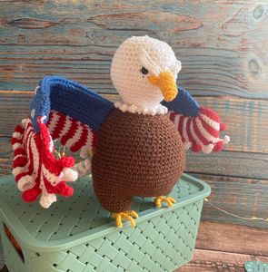 Amigurumi <span class=keywords><strong>4th</strong></span> นกอินทรีอเมริกันของตกแต่งบ้าน <span class=keywords><strong>july</strong></span> ของขวัญโครเชต์สร้างสรรค์สำหรับเด็กอิสระของเล่นวัน - Product Image 3