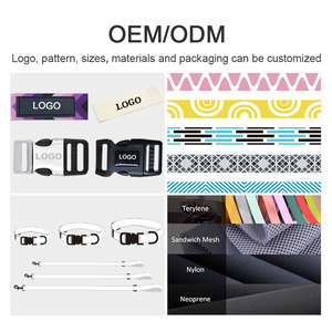 Customizable Dog Collar With Geometric Pattern Blue Black White Contrast <b>Stitching</b> Adjustable Buckle Closure Reflective Panel - Product Image 5