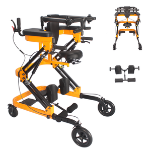 Déambulateur de rééducation professionnel avec double vérin à gaz, pliable, anti-basculement, charge de 150 kg pour les adultes grands - Product Image 1