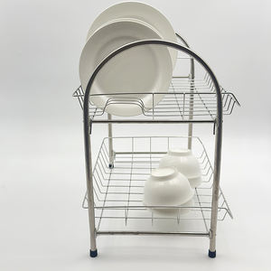 Nuevo estante para platos de 2 niveles con soporte para utensilios y escurridor de platos para mostrador de cocina, almacenamiento Doble - Product Image 3