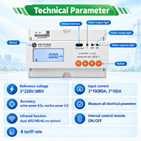 Compteur d'énergie triphasé avec contrôle de la consommation, relais intégré, commande de charge à distance (marche/arrêt), RS485 Modbus, montage sur rail DIN