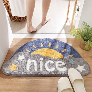 Custom <strong>Semi</strong> <strong>Circle</strong> Soft Microfiber Machine Washable TPE Bathroom Floor Rugs 3D <strong>Bath</strong> <strong>Mats</strong> - Product Image 3