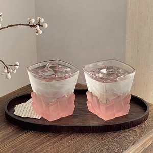 Creative Quadrate <span class=keywords><strong>Bicchieri</strong></span> di Whisky di <span class=keywords><strong>vetro</strong></span> <span class=keywords><strong>rosa</strong></span> cubetto di ghiaccio acqua smerigliato tazza di tè Whisky <span class=keywords><strong>bicchieri</strong></span> con Custom scatola di legno per il regalo - Product Image 6