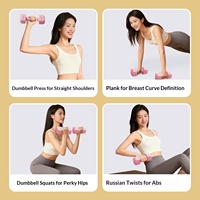 Mancuernas KAIS/Kangais KAIS-008 para Mujeres, Equipo de Fitness para el Hogar, 2 kg por Par, Nuevas con Revestimiento de Goma, Compactas para Jóvenes, Ejercicios de Core y Abdominales