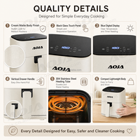 Friteuse à air numérique 4L 1000W avec fenêtre visible, commande tactile numérique, appareil de cuisine compact