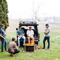 Vente directe d'usine Portable Backyard Fire Pit Grill Bois de chauffage, Foyer extérieur en acier au carbone sans fumée au charbon de bois