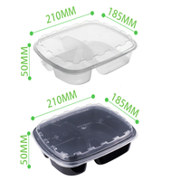 Contenants alimentaires en plastique pour micro-ondes en gros, boîtes bento jetables à 1, 2, 3 ou 4 compartiments pour la préparation des repas et les plats à emporter