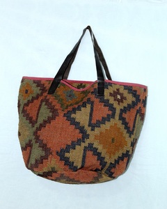 Personalized Handmade Indian Women's Jute Tote Bag Geometric Pattern Floral Embroidery Vintage Style Adjustable <b>Shoulder</b> <b>Strap</b> - Product Image 1