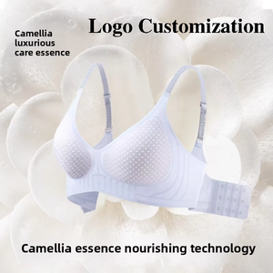 Soutien-gorge sans armatures personnalisable pour femme, fin, sans couture, anti-affaissement, en soie glacée, pour petite poitrine, effet push-up, en nylon/spandex/éponge - Product Image 2