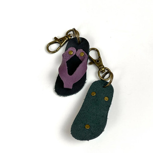 Retro flip-flop <b>bag</b> <b>charm</b>, new keychain, PU leather flip-flop pendant, personalized car keychain - Product Image 3