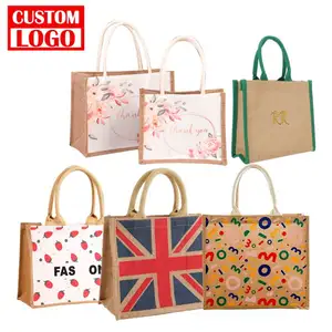 High Quality Jute Tote Bags Wholesale Custom Grocery Gunny Packaging Bag With Handle