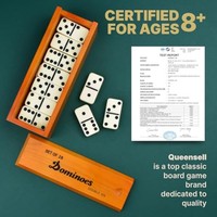 Ensemble de dominos double six couleur ivoire en gros avec spinner doré, boîte en mélamine écologique, expérience de jeu classique