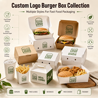 Scatola per Hamburger da Asporto con Coperchio a Cerniera, Imballaggio Riciclabile in Carta Kraft per Fast Food, Ordini all'Ingrosso