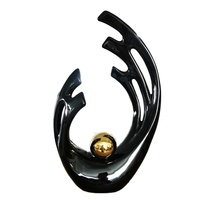 Ornements en céramique de luxe nordique en forme d'aile, plaqués or et argent, statues abstraites, sculptures d'art moderne pour la décoration de bureau et de maison