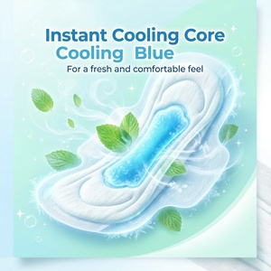 UltraThin Breathable Cotton Menthol Cooling Sensation Sanitary Napkin Instant Relief Winged Period <b>Pad</b> for Women - Product Image 2