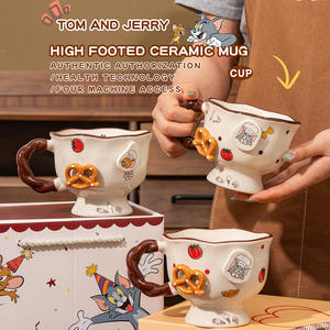 Vaso Infantil de Cerámica de 360 ml de <span class=keywords><strong>Tom</strong></span> y <span class=keywords><strong>Jerry</strong></span>, Taza Linda con Asa y Caja de Regalo para Regalos y Uso Doméstico - Product Image 4