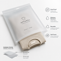 Pochette d'emballage pour vêtements avec fenêtre transparente, réutilisable pour le stockage des vêtements et les produits de vente au détail des marques de mode