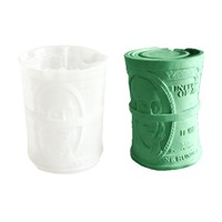 Moule en silicone K1105 DIY en forme de billet de banque américain pour bougie décorative cylindrique