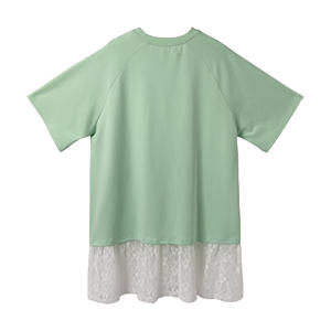 <span class=keywords><strong>Robe</strong></span> T-shirt en coton pur pour femmes, patchwork de dentelle, personnalisée 2025, mode, architecture <span class=keywords><strong>fluide</strong></span>, coupe décontractée, de jour en nuit - Product Image 2