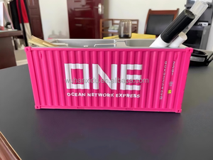 Cargo Logístico Creativo Regalos Corporativos de Lujo Artesanías de Plástico Organizador de Escritorio de Oficina Escala Contenedor de Envío Modelo Portalápices - Product Image 2