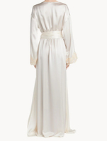 Guixiu Femmes Kimono Robes Satin Léger Long Robe Tissage Peignoir Doux Vêtements De Nuit Col V Dames Loungewear