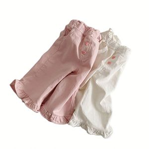 <span class=keywords><strong>Pantaloni</strong></span> Casual <span class=keywords><strong>da</strong></span> <span class=keywords><strong>bambina</strong></span> primavera e autunno <span class=keywords><strong>pantaloni</strong></span> <span class=keywords><strong>larghi</strong></span> in pizzo a tinta unita <span class=keywords><strong>pantaloni</strong></span> vestiti per bambini - Product Image 1