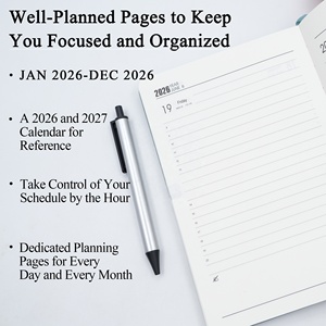 2026 tùy chỉnh in cá nhân hàng ngày Tạp Chí kế hoạch A5 bìa cứng máy tính xách tay chương trình nghị sự với may ràng buộc hàng tuần <span class=keywords><strong>notepad</strong></span> và kích thước B6 - Product Image 3