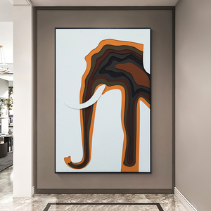 Personnalisé salon couloir art <span class=keywords><strong>mural</strong></span> de luxe abstrait MDF 3D grès peinture éléphant relief murale - Product Image 5
