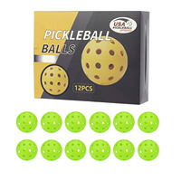 Lot de 12 balles de pickleball de qualité supérieure approuvées par l'USAP, 40 et 26 trous, balles de pickleball extérieures/intérieures avec boîte de couleur, parfaitement équilibrées
