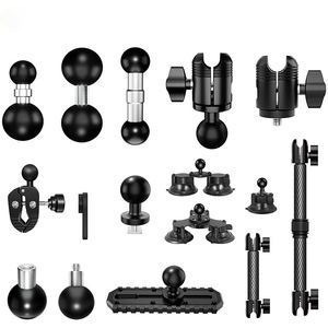 Accessoires de support de téléphone portable Joints à rotule pour caméra de <span class=keywords><strong>moto</strong></span> Pince à tube Base fixe Montage sur bélier Adaptateur à rotule 1'' - Product Image 1
