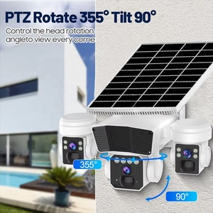 Hệ thống giám sát an ninh nhà CCTV năng lượng mặt trời 3 ống kính 12MP 4G Thẻ Sim ai theo dõi âm thanh hai chiều của con người không dây phổ biến rộng rãi - Product Image 2