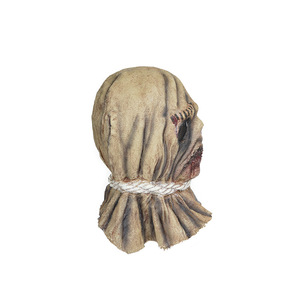 <span class=keywords><strong>Masque</strong></span> en latex d'<span class=keywords><strong>épouvantail</strong></span> à capuche tachée de sang pour adulte pour la fête d'Halloween pour le cosplay d'événement de groupe - Product Image 4