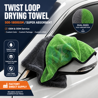 Serviette en microfibre 1200 GSM absorbante, sans peluches, à boucles torsadées, 90x60 cm, idéale pour le lavage de voiture