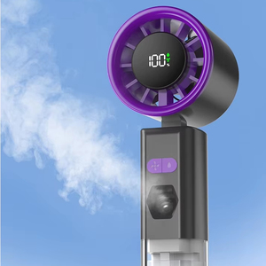 <span class=keywords><strong>Ventilateur</strong></span> portable sans fil 2026 en gros, mini-<span class=keywords><strong>ventilateur</strong></span> de poche avec brumisateur, <span class=keywords><strong>humidificateur</strong></span> USB rechargeable 1800 mAh, pulvérisateur d'eau - Product Image 1