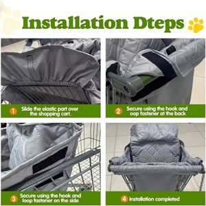 Transportín Plegable para Mascotas con Colchoneta Acolchada de Poliéster, Protector para Carrito de Compras, Ideal para Viajes al Aire Libre - Product Image 3