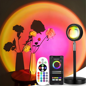 Lampe de projection coucher de soleil à rotation 360°, lumière LED nocturne avec <span class=keywords><strong>port</strong></span> USB, lampe coucher de soleil pour décoration de chambre, photographie, TikTok Live - Product Image 6