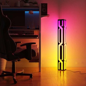 モダンな雰囲気のホームデコレーション、自立型のカラフルなアクリルRGBアンビエントライトLEDキューブ型フロアランプ - Product Image 2