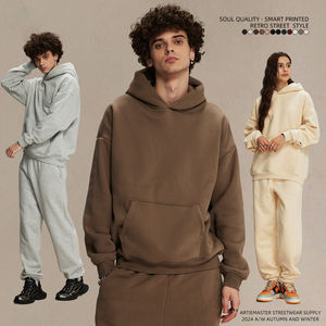 Sudadera con Capucha Extra Grande para Hombre AR2580, Invierno, 400g, Polar Grueso, Color Sólido, Estampado Personalizado, Poliéster/Algodón - Product Image 4