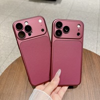 Coque de téléphone tendance à motif litchi mat avec protection d'appareil photo, en TPU souple, pour iPhone 15 16 17 18 Pro