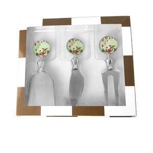 European Style Christmas Cutlery <b>Set</b> Stainless Steel <b>Cheese</b> <b>Knife</b> Spatula Fork Dishwasher Safe Holiday Serving Tools - Product Image 1