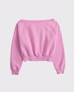 LEDUO 2026 Autumn and Spring Fashion Cozy Off Shoulder Solid Color Women Sweatshirt - Product Image 3