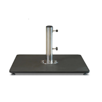 Support de parapluie carré JH-Mech, base en métal de 40 kg avec 4 roulettes, base de parapluie en métal avec roulettes