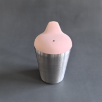 Ensemble d'alimentation pour bébé de haute qualité en acier inoxydable de qualité alimentaire et silicone, biberon mignon pour bébé, gobelet pour enfants